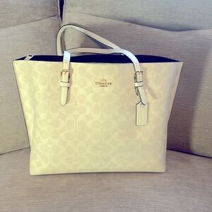 Coach Mollie Authentic Tote- Cream and Maroon